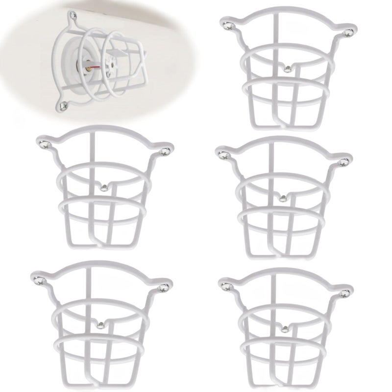 Happy Tree 5 Pack White Fire Sprinkler Head Guard Cage Cover for Both 12 34 Fire Head for Protecting Flush Mount Side Wall Pendent Head Semi Recessed Fire Sprinkler Covers for Ceiling
