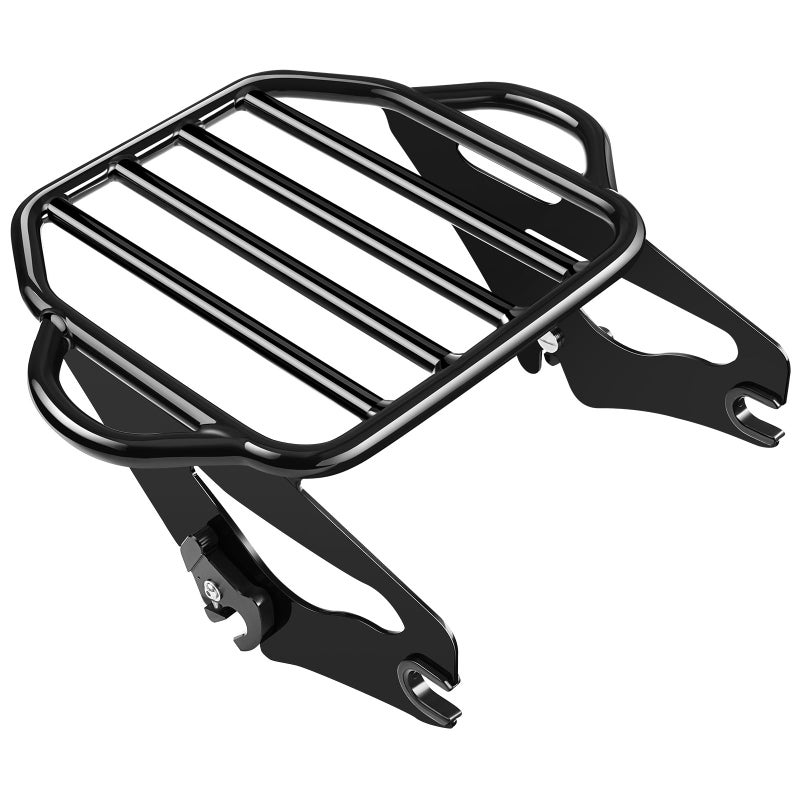 Benlari Gloss Black Detachable Luggage Rack 2Up Mounting Rack Compatible for Harley Touring Road King Street Electra Glide 20092024 2021 2020 2019 2018 2017 2016 2015 2014 2013 2012 2011 2023