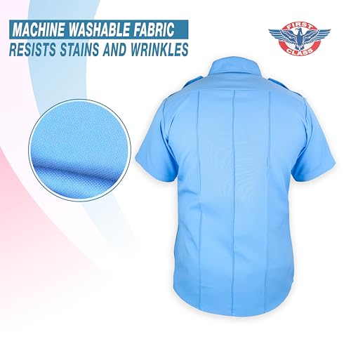 First Class Short-Sleeve Uniform Shirt 1XL Light Blue - Image 3