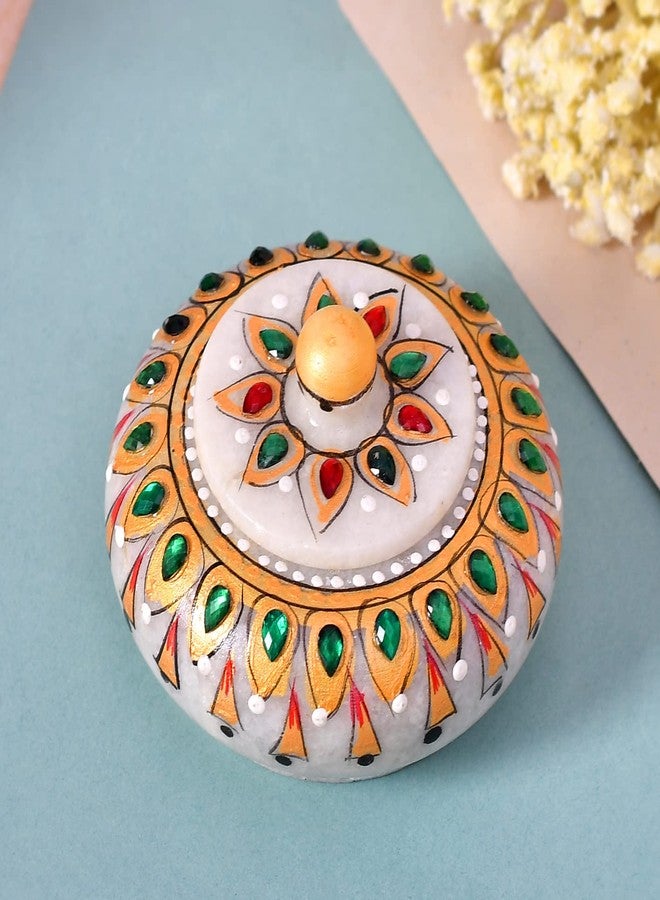 Craftam Marble Sindoor Dani Box for Women - Traditional Handcrafted Kumkum Holder for Gifts, Pooja & Makeup - Image 1
