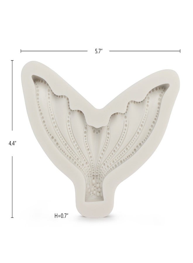 Beasea قالب ذيل حورية البحر الكبير من بيسيا، عبوة واحدة من قالب حلوى ذيل حورية البحر المصنوع من السيليكون لتزيين كعكة السكر والشوكولاتة، لون رمادي - Image 2