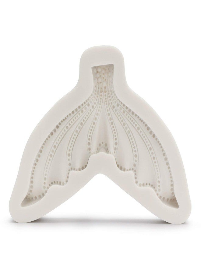 Beasea قالب ذيل حورية البحر الكبير من بيسيا، عبوة واحدة من قالب حلوى ذيل حورية البحر المصنوع من السيليكون لتزيين كعكة السكر والشوكولاتة، لون رمادي - Image 1