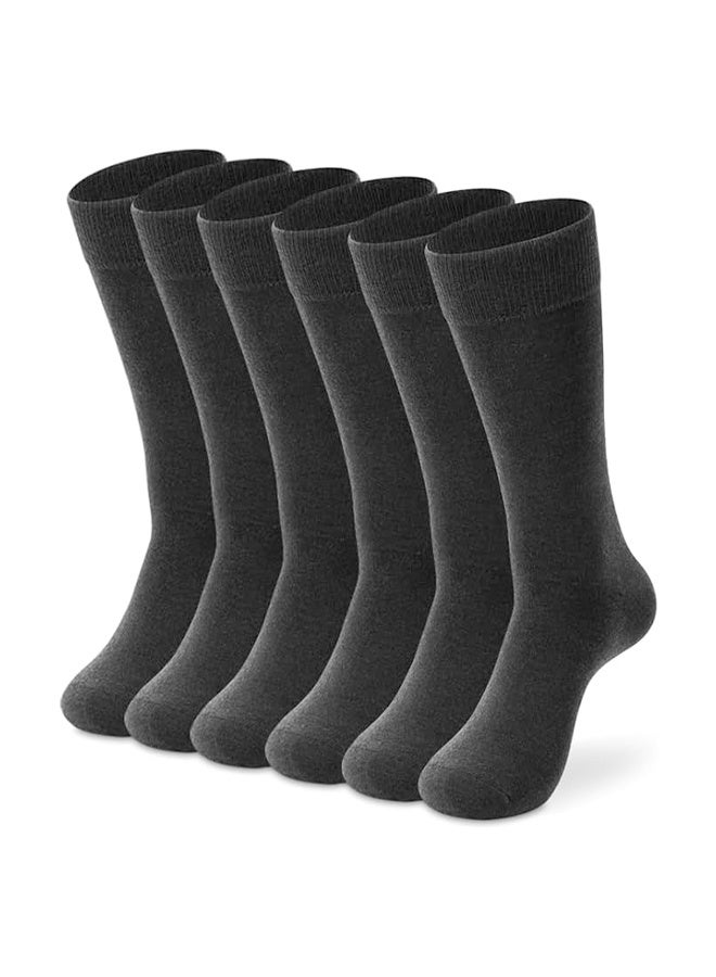 DUNISO 5 pcs of Men's Long Socks, Formal Socks, Business Soft Breathable Sports Long Casual Socks (Dark Grey) - Image 1