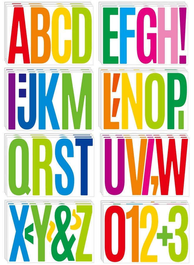 Timenued 220 Pcs 6 Inch Large Bulletin Board Letters for Classroom,6" Big Font Letter Stickers Alphabet Number Vinyl Self Adhesive Stickers for Poster Board Display Chalkboard School Home Decor Colorful - Image 2