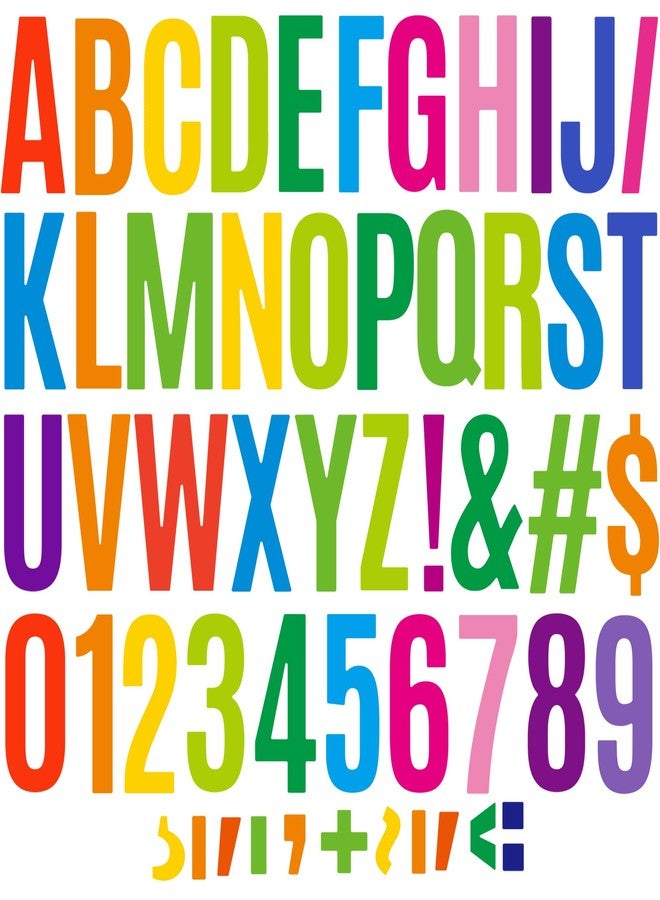 Timenued 220 Pcs 6 Inch Large Bulletin Board Letters for Classroom,6" Big Font Letter Stickers Alphabet Number Vinyl Self Adhesive Stickers for Poster Board Display Chalkboard School Home Decor Colorful - Image 1
