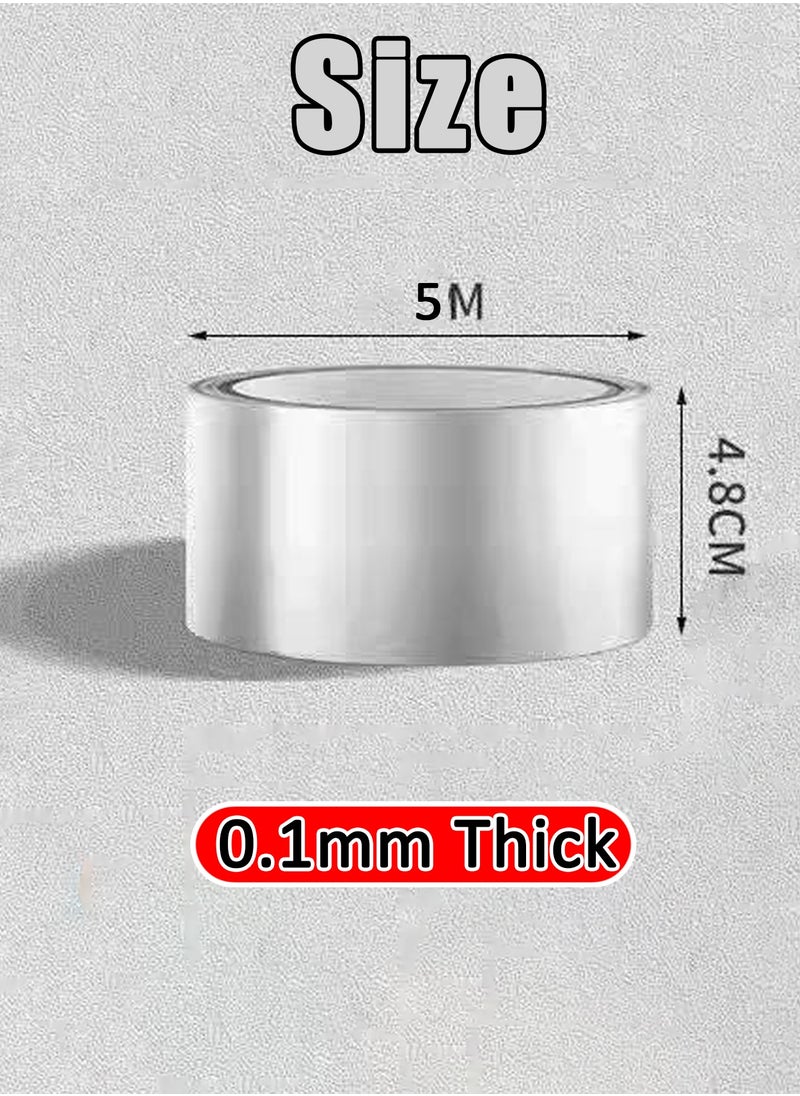 Aluminum Foil Tape – Waterproof, Oil-Proof & Fire-Resistant Self-Adhesive Caulk Strip for Sealing Kitchen, Bathroom, Toilet, Sink & Wall Gaps – Easy to Cut, No Residue, Durable Edge Repair Tape for Home Use  - Image 2