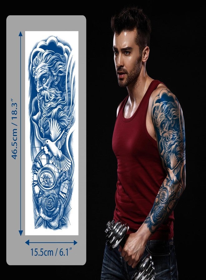 Aresvns Semi Permanent Sleeve Tattoos for Men and Women, 5 Sheets Full Arm Realistic Tattoos for BBQ Pool Beach Party Waterproof and Long-Lasting 1 Weeks, Holidays Gift - Image 2