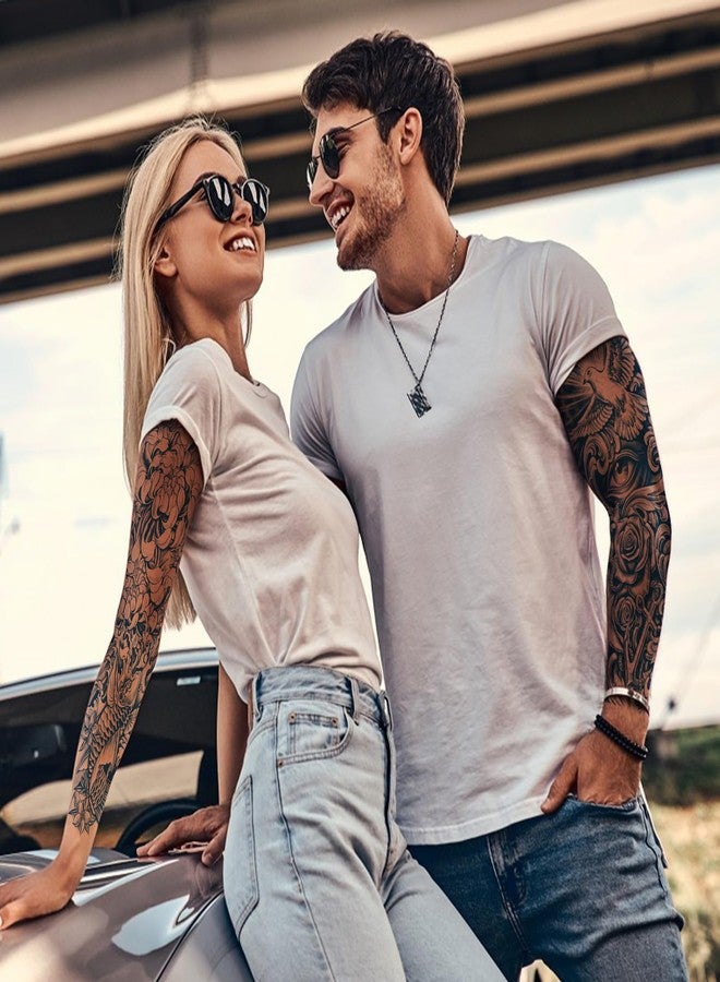 Aresvns Semi Permanent Sleeve Tattoos for Men and Women, 5 Sheets Full Arm Realistic Tattoos for BBQ Pool Beach Party Waterproof and Long-Lasting 1 Weeks, Holidays Gift - Image 3