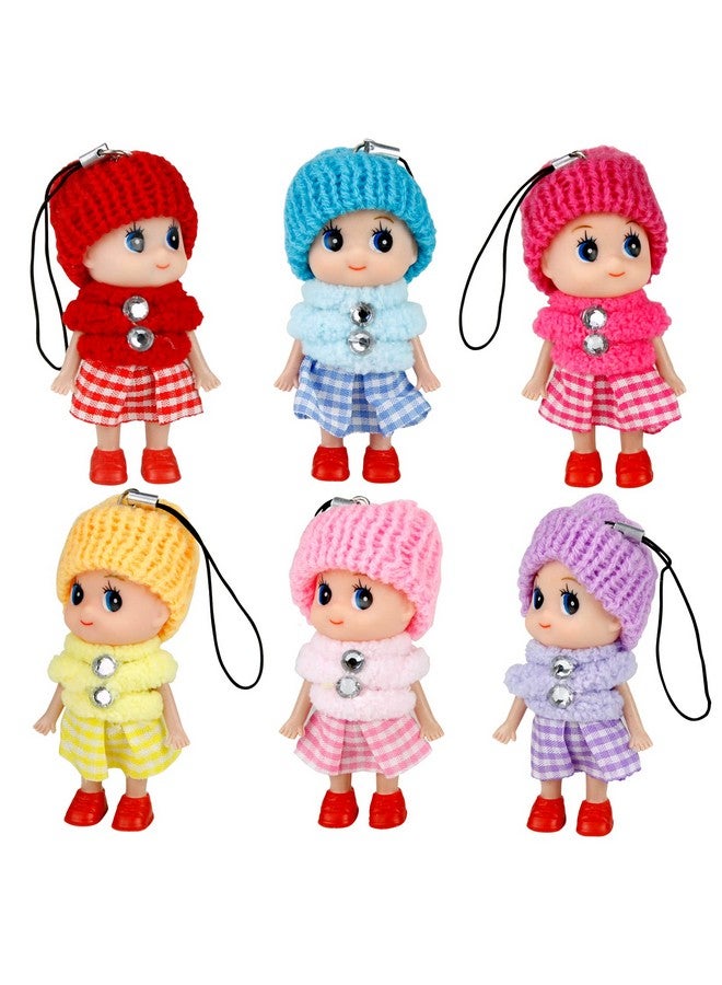 Sealive 6 Pcs Small Dolls Girls - 3 Inch Fashion Dollhouse Dolls Princess - Mini Doll Surprise Gift For Kids- Little Dolls Decoration Accessories Wearing Miniature Clothes & Shoes Outfit Toys For Girl - Image 1