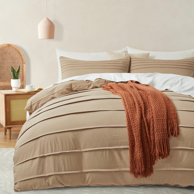 Oli Anderson Khaki Davet Cover Size Size - Cover Cover Cover 3pcs Fleding Soft and Breatable مع إغلاق سستة (Khaki 104 "" x90 ") - Image 1