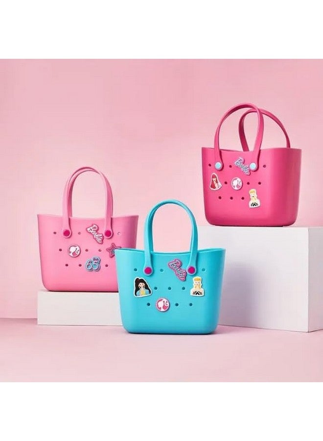 AUM ENTERPRISE حقيبة توت سيليكون بأسلوب باربي من AUM ENTERPRISE رامانات للفتيات - خفيفة الوزن، متينة، حقيبة يد قابلة للتخصيص للأطفال - حقيبة شاطئ مصممة مع ملصقات كرتونية لطيفة - هدية للفتيات من عمر 4 سنوات فما فوق. - Image 2