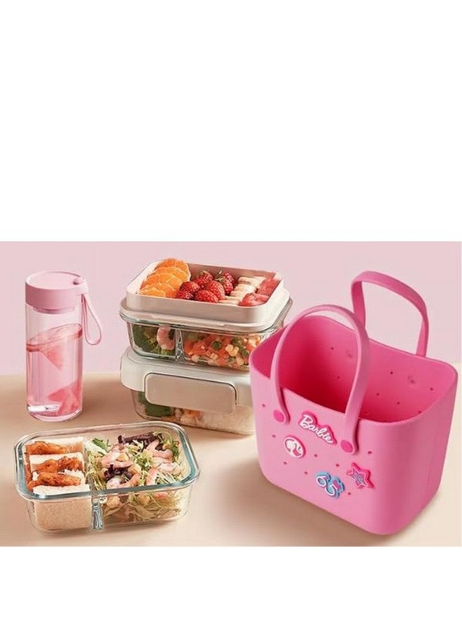 AUM ENTERPRISE حقيبة توت سيليكون بأسلوب باربي من AUM ENTERPRISE رامانات للفتيات - خفيفة الوزن، متينة، حقيبة يد قابلة للتخصيص للأطفال - حقيبة شاطئ مصممة مع ملصقات كرتونية لطيفة - هدية للفتيات من عمر 4 سنوات فما فوق. - Image 4