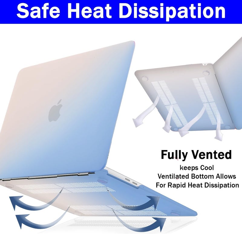 GVTECH Case for MacBook Air 15 inch, 2026 2025 2024 2023 M5 A3448 M4 A3241 M3 A3114 M2 A2941 Chip with Liquid Retina Display, Plastic Hard Shell, Keyboard Cover, Screen Protector, Rainbow 02 - Image 4