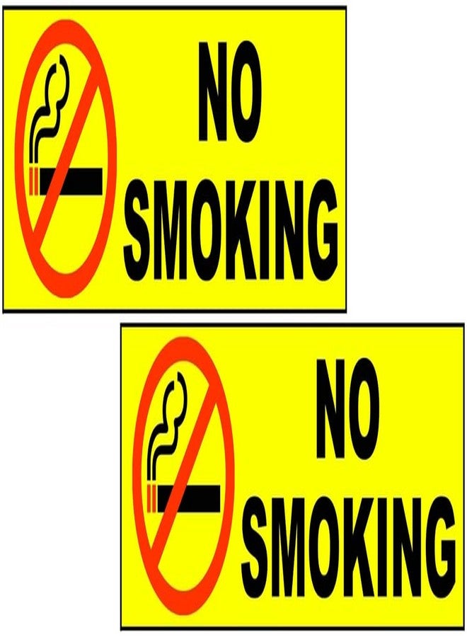 VAAIMAI NO Smoking Vinyl Sign Board 12X4 Inch for Shops,Showrooms,Hotels & Restaurants on 3 mm Sunboard Yellow, Pack of 2 - Image 1