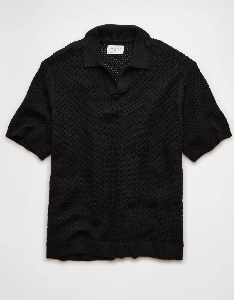 American Eagle  AE Short-Sleeve Sweater Polo for Men | Best Price UAE