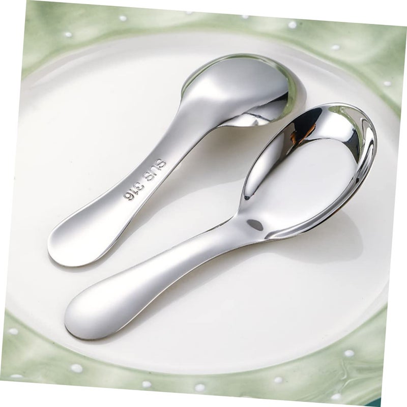 Stainless Steel Spoons Set of 2 Long Handle Soup Dessert Rice Spoons Easy to Clean - Image 4