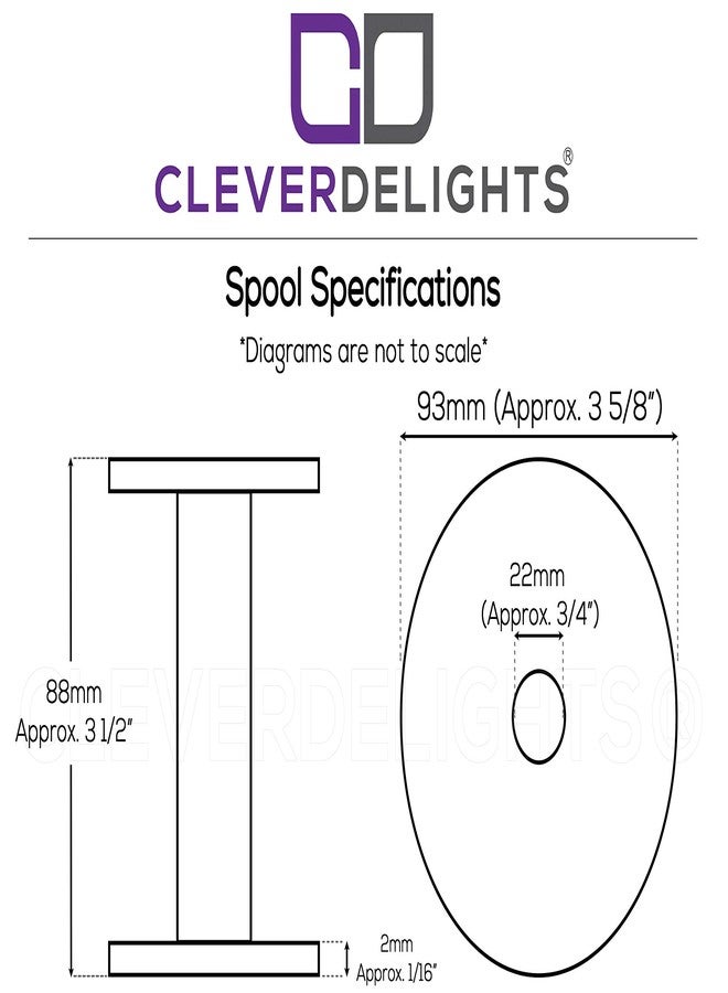 كليفر ديلايتس بكرات بلاستيكية من CleverDelights - 3 1/2 بوصة × 3 5/8 بوصة - بيضاء - عبوة من 6 قطع - Image 2