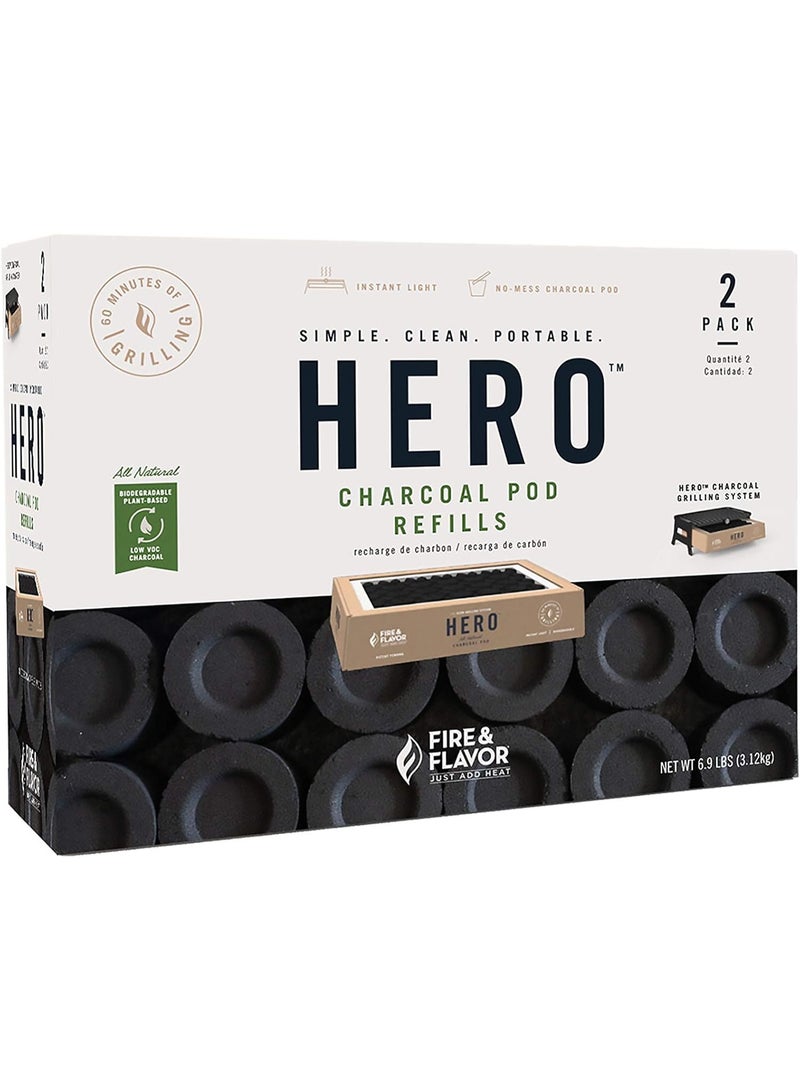Fire & Flavor HERO Pods Charcoal Grill Pod 2 Pack Refill  - Image 1