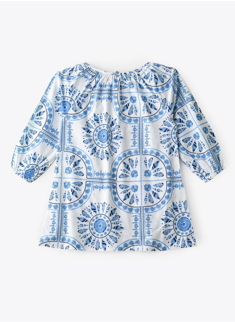 Jelliene Girls' Blue Geometric Pattern Top  - Image 2