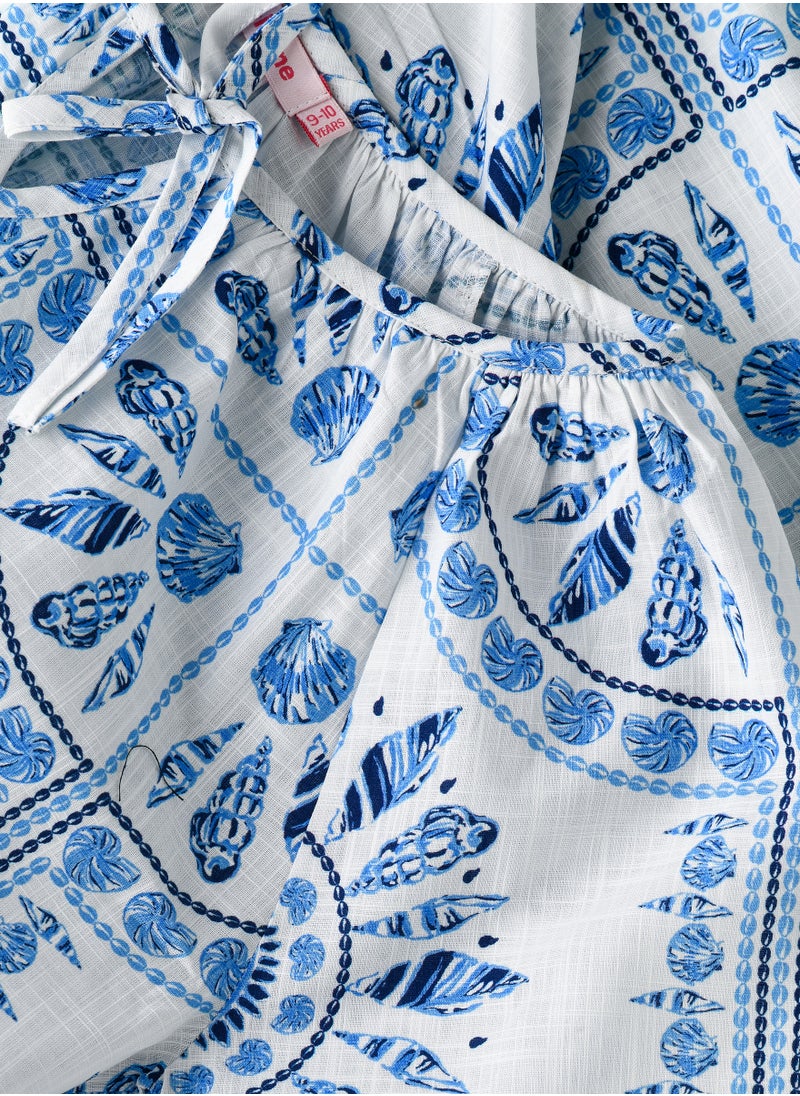 Jelliene Girls' Blue Geometric Pattern Top  - Image 4