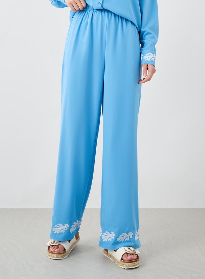 Take Two Embroidered Spread Collar Shirt and Relaxed Fit Trousers Co-Ords  - Image 4