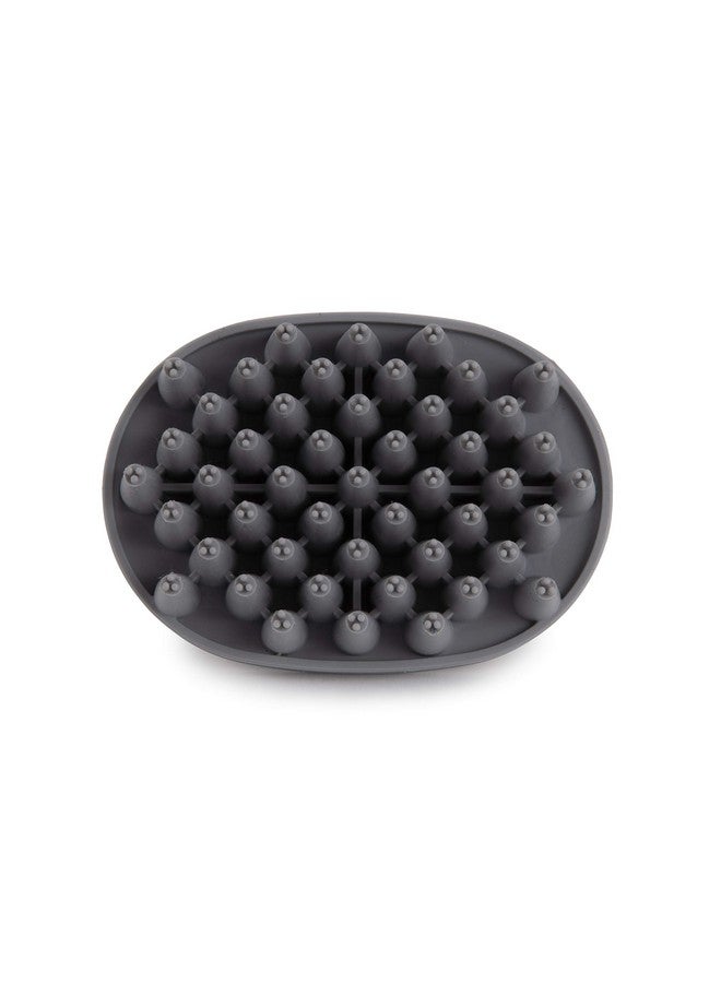 Dexas BrushBuster Silicone Gentle Dog Grooming and Massage Brush, Light Gray - Image 3