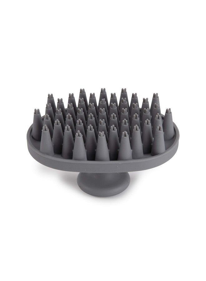 Dexas BrushBuster Silicone Gentle Dog Grooming and Massage Brush, Light Gray - Image 2