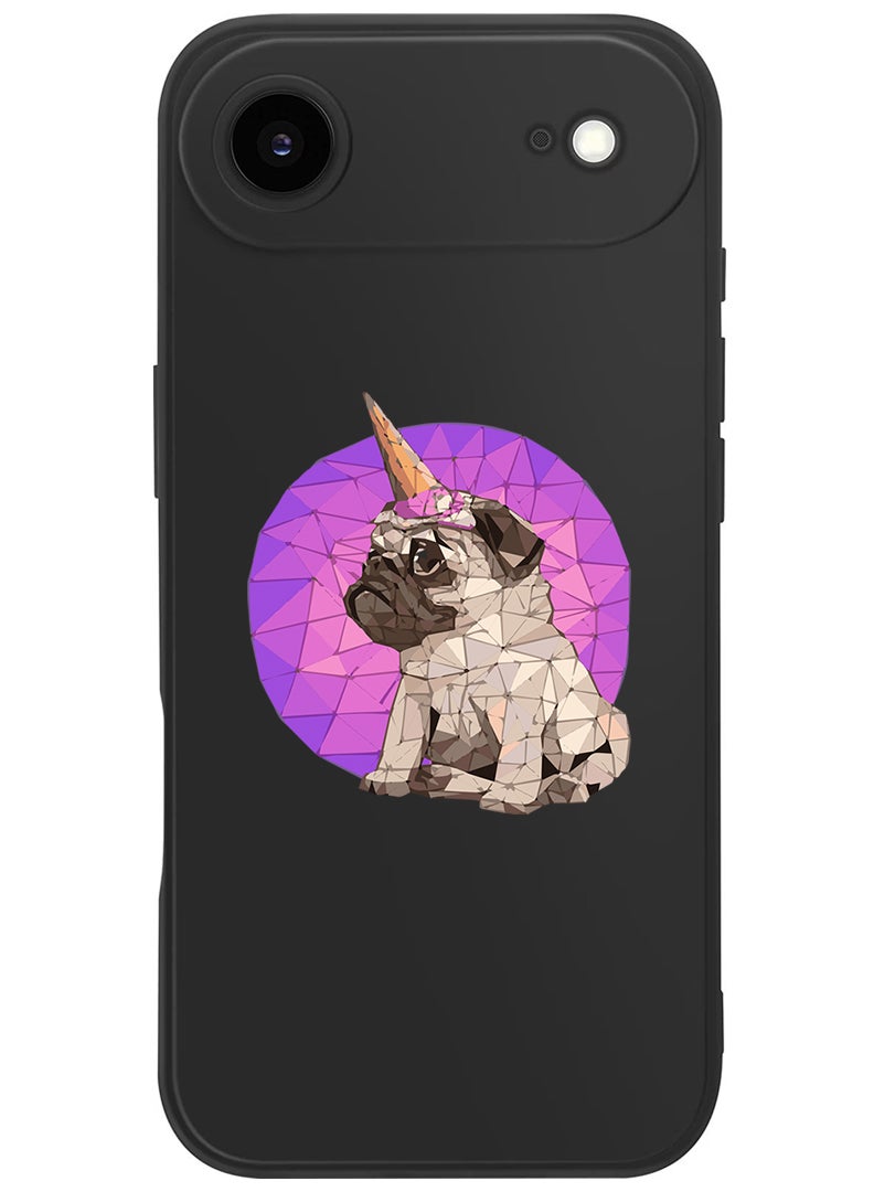 Theodor Protective Slim Fit Case Liquid Silicone Cover with Full Body Protection Anti-Scratch Shockproof Case For Apple iPhone 17 Air (Black) Puggy - Image 1