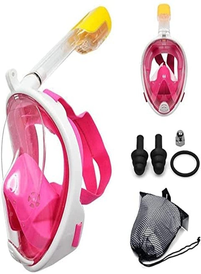 Olpad 180° Panoramic View Snorkel Mask Full Face Scuba, Dive and Swim Set for Kids Youth Adult Women Men | Easier Breath with Dry Anti-Fog Anti-Leak for Travel Beach Sea Underwater Swimming Pool [pink L/XL] - Image 2