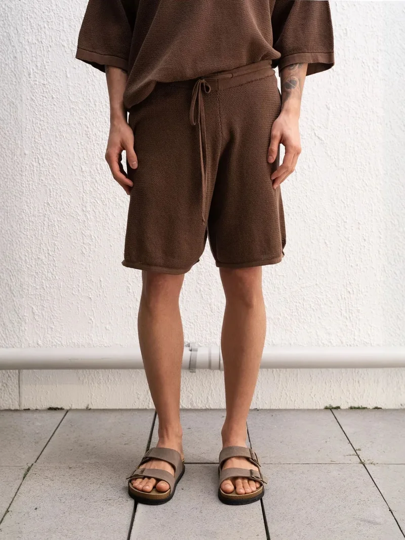 جيستو GIESTO Relaxed Fit Elastic Waist Midi Shorts