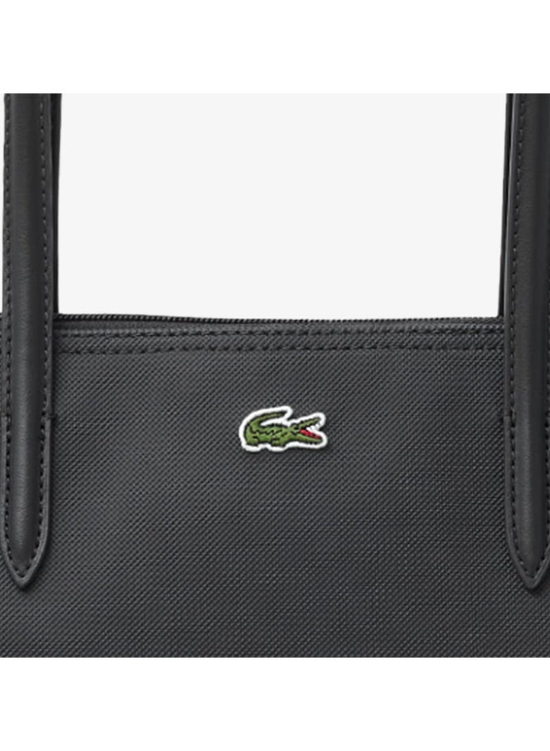 لاكوست حقيبة تسوق كبيرة للنساء 12.12 Concept Zip Tote، حقيبة كتف نسائية محمولة باليد، حقيبة أنيقة متعددة الاستخدامات ذات سعة كبيرة، حقيبة تسوق نسائية، 45 سم * 30 سم * 12 سم - أسود - Image 5