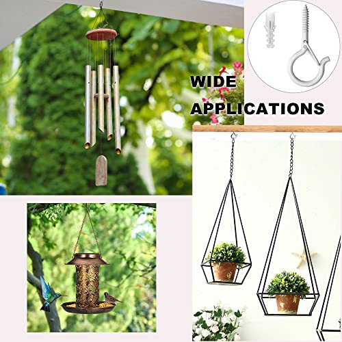 PlusRoc 40 Pack Outdoor Hooks for Christmas Light Plants - White Cup Hooks with Wing Nut Driver, Wall and Ceiling Mount - Image 4