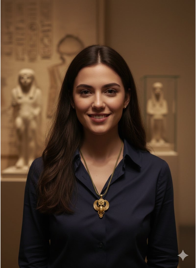 Luxuria Ancient Egyptian Eye Scarab Pendant in Stainless Steel, Religious Energy Jewelry with Enlightenment Pattern for Link Chain - Image 4