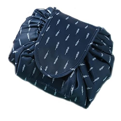 crownish Polyester Leaves 14 Cms Travel Cosmetic Pouch((Pack of 1)_Blue Leaf) - Image 1