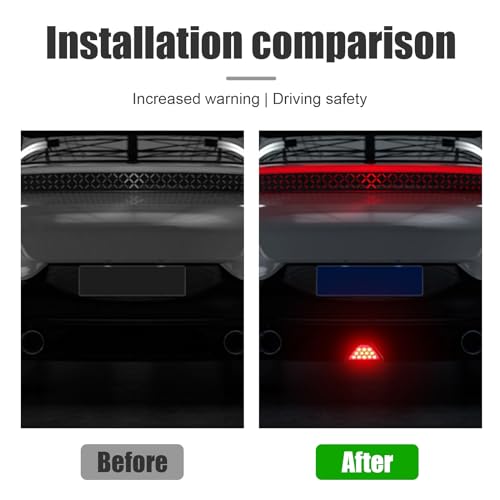 Suvnie Car F1 Style Brake Light, DRL Fog Rear Tail Third Brake Light, Waterproof Triangle Warning Flash Lamp with 12 LED, Universal Car Accessories for Motorcycles Trucks Safety Stop (Red) - Image 5