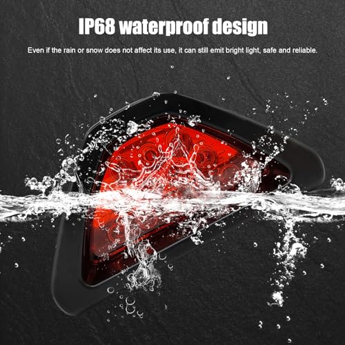 Suvnie Car F1 Style Brake Light, DRL Fog Rear Tail Third Brake Light, Waterproof Triangle Warning Flash Lamp with 12 LED, Universal Car Accessories for Motorcycles Trucks Safety Stop (Red) - Image 3