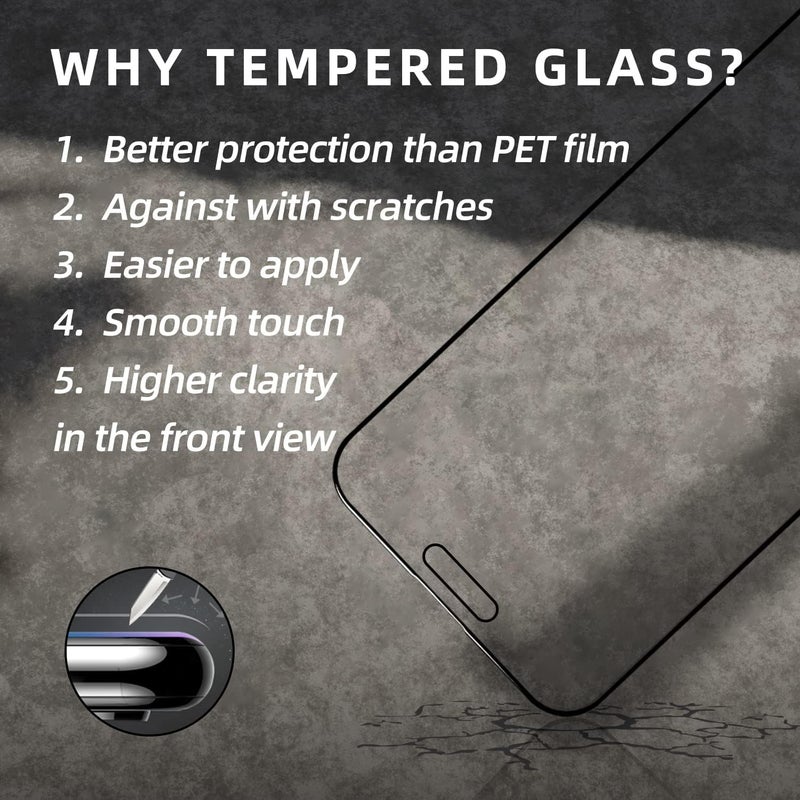 EGKimBa Privacy Screen Protector for iPhone 16 Pro Max, 6.9 inch Gradient Anti-Blue Light Tempered Glass - 2 Packs - Image 4