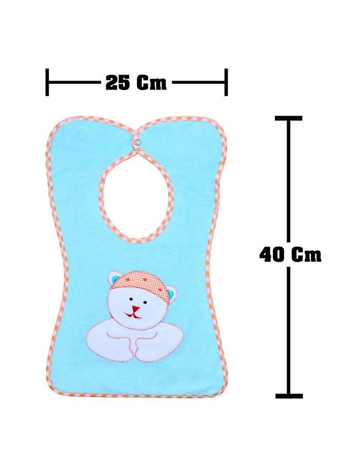 The Little Lookers Terry Cotton Double Layered Baby Bibs Burp Cloth Saliva Towel With Comfortable Tich Button Neck For Feeding Babies Infants Toddlers (Bib 0521Blue & Green Pack Of 2)  - Image 4
