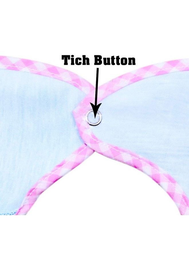 The Little Lookers Terry Cotton Double Layered Baby Bibs Burp Cloth Saliva Towel With Comfortable Tich Button Neck For Feeding Babies Infants Toddlers (Bib 0521Blue & Green Pack Of 2)  - Image 5