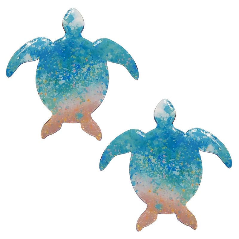 Sonoran Souvenirs Sonoran Souvenirs Honu Turtle Magnetic Screen Saver for Lanai Sliding Door Heavy Duty Gloss Finish Prevents Accidents 4 W x 4 H 2 Matching DieCut Magnets IndoorOutdoor Curtains Home Decor 
