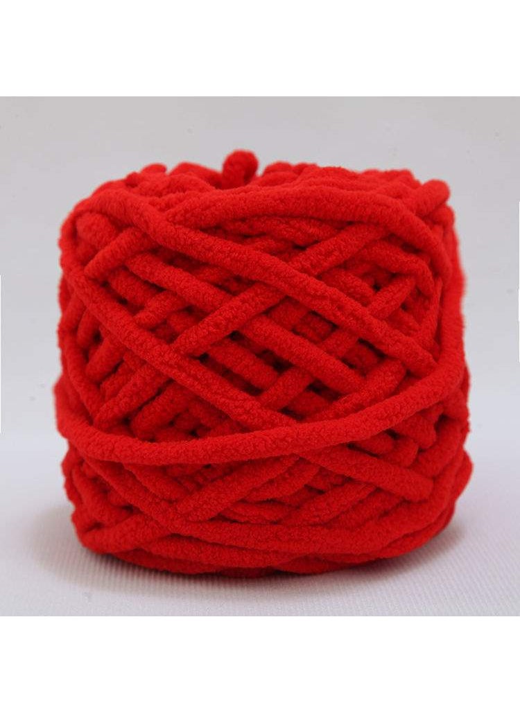 Generic - Ice Cream Striped Soft Thick Yarn Handmade Diy Knitted Scarf Yarn Ball Crochet Hook Slipper Self-knitted Ball 11 Red. - Image 1