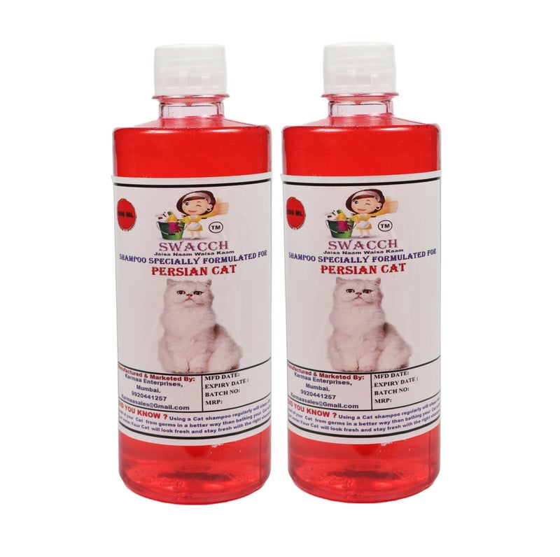 swacch شامبو SWACCH مصمم خصيصًا لقطط الفارسية (500 مل) (عبوة من 2) ياسمين - Image 1