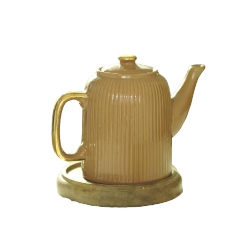Courtyard Hand Cast Ceramic Baardez Tea PotOrange750 ML - Image 1
