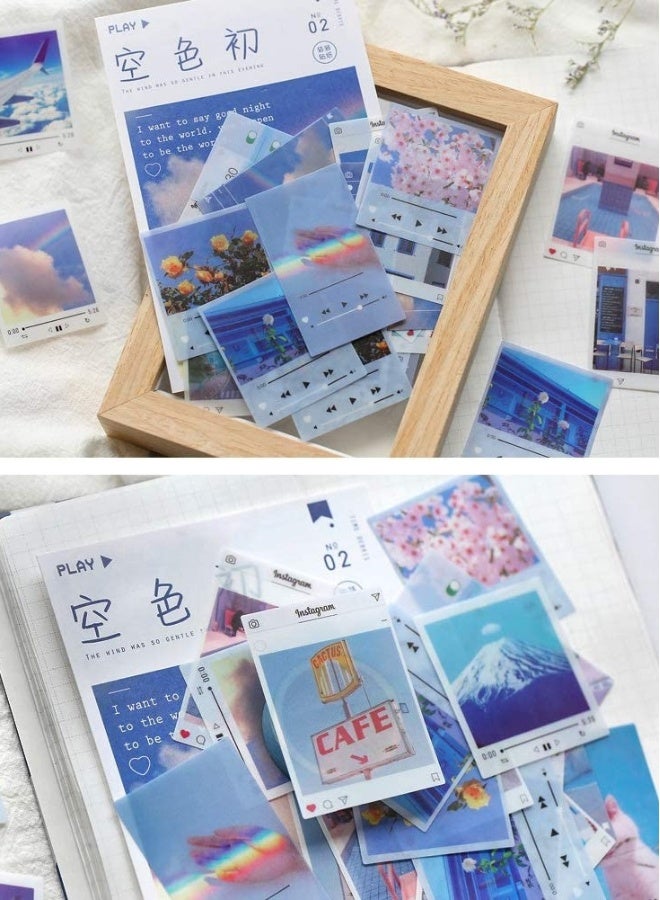 160-Piece Scrapbooking Sticker Set - Self-Adhesive Film Pictures of Street Buildings and Blue Skies for Diary Journaling, Stationery, Planner, Notebook, Card DIY Arts and Crafts. - Image 4