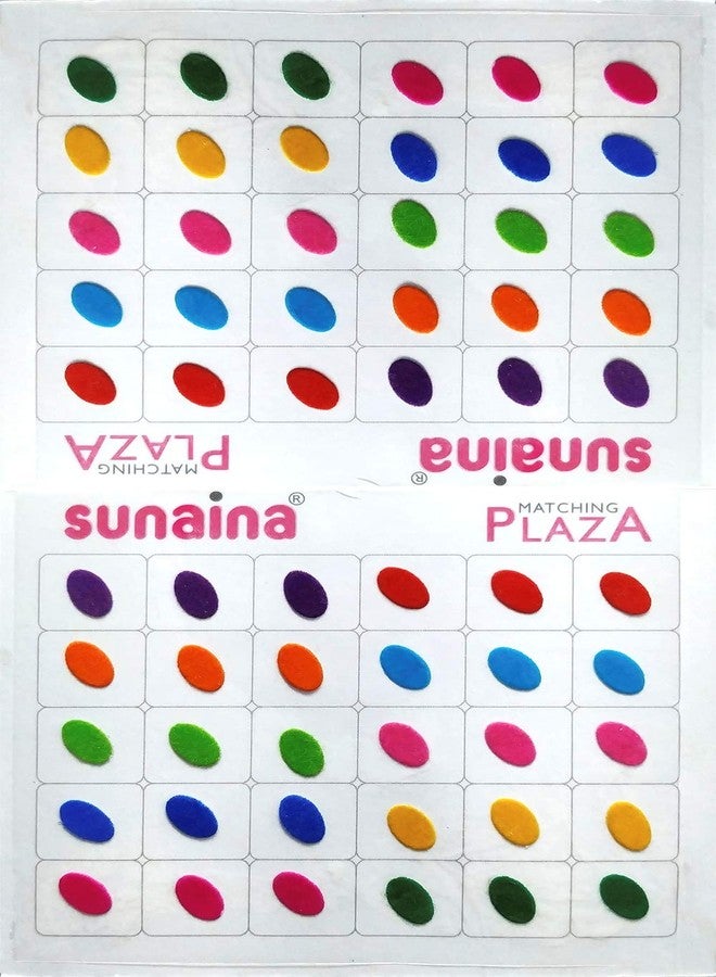 Sunaina Matching Plaza Multicolor OVAL Bindis for Women Size-1 (Size 8mm) - Image 1