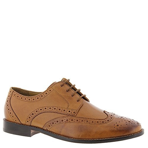 Florsheim® Montinaro Wingtip Oxford Men Dress Shoes – Leather Upper – Suedetech Lining – Padded Collar Design Saddle Tan Smooth 11.5 M (D) - Image 2