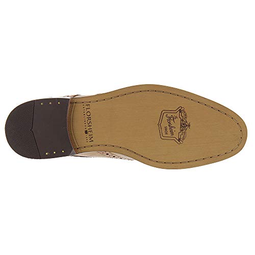 Florsheim® Montinaro Wingtip Oxford Men Dress Shoes – Leather Upper – Suedetech Lining – Padded Collar Design Saddle Tan Smooth 11.5 M (D) - Image 4