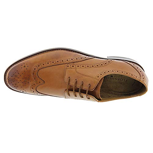 Florsheim® Montinaro Wingtip Oxford Men Dress Shoes – Leather Upper – Suedetech Lining – Padded Collar Design Saddle Tan Smooth 11.5 M (D) - Image 3