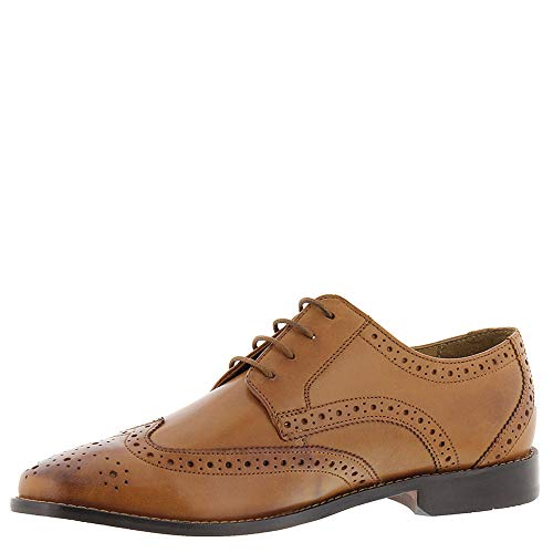 Florsheim® Montinaro Wingtip Oxford Men Dress Shoes – Leather Upper – Suedetech Lining – Padded Collar Design Saddle Tan Smooth 11.5 M (D) - Image 5