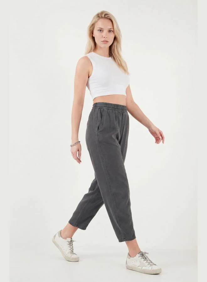 Lela Lela Relaxed Fit High Waist Tapered Leg Trousers Women's Pants 668YP5456